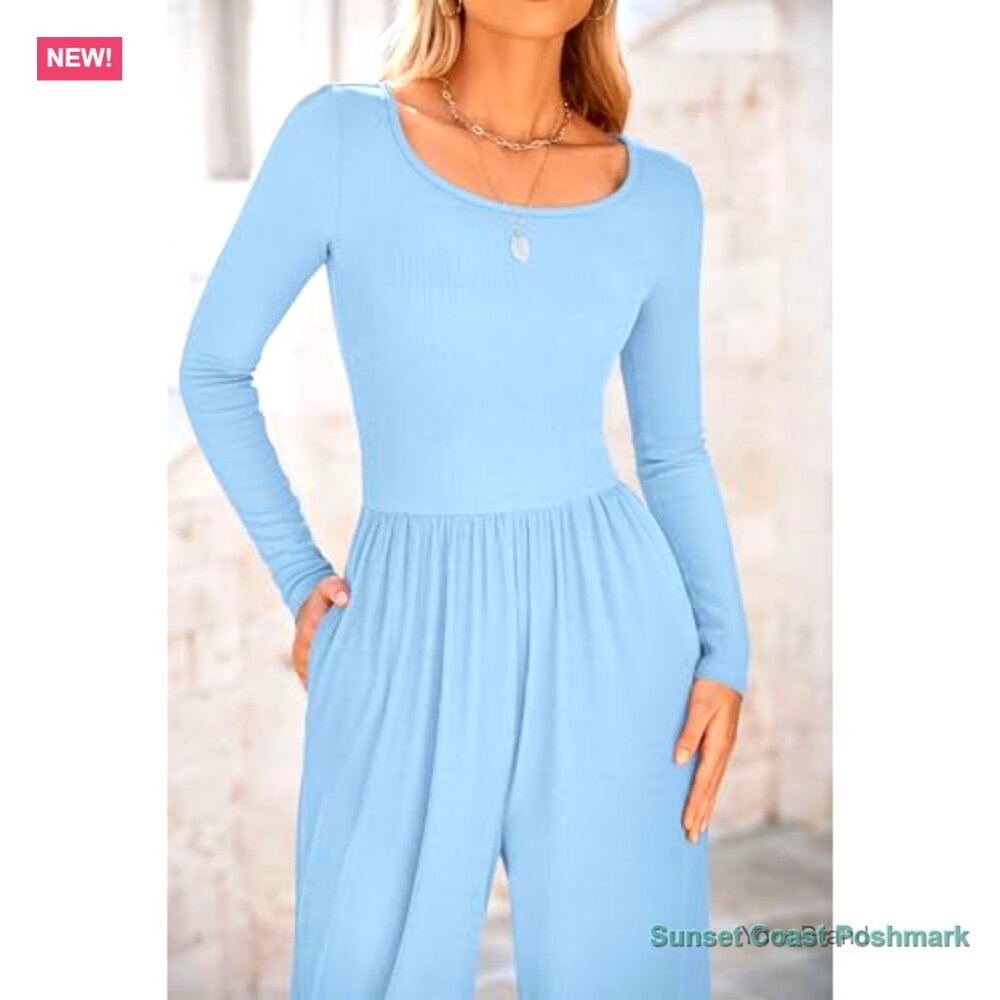 Soft Stretchy Polyester Elastane Wide Leg Jumpsui… - image 5